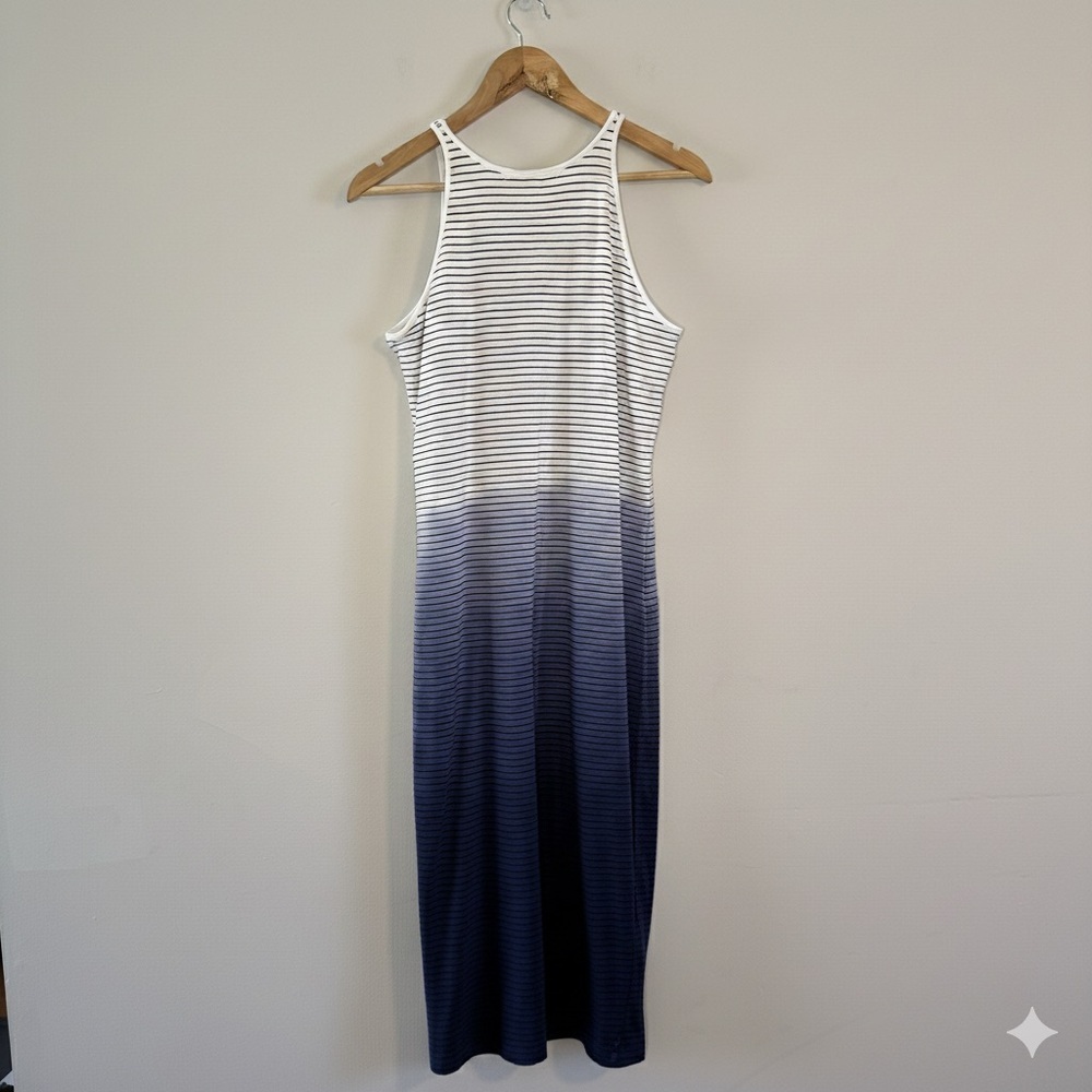 Athleta White/Blue Ombré Striped Sun-kissed Dress - Picture 9 of 12